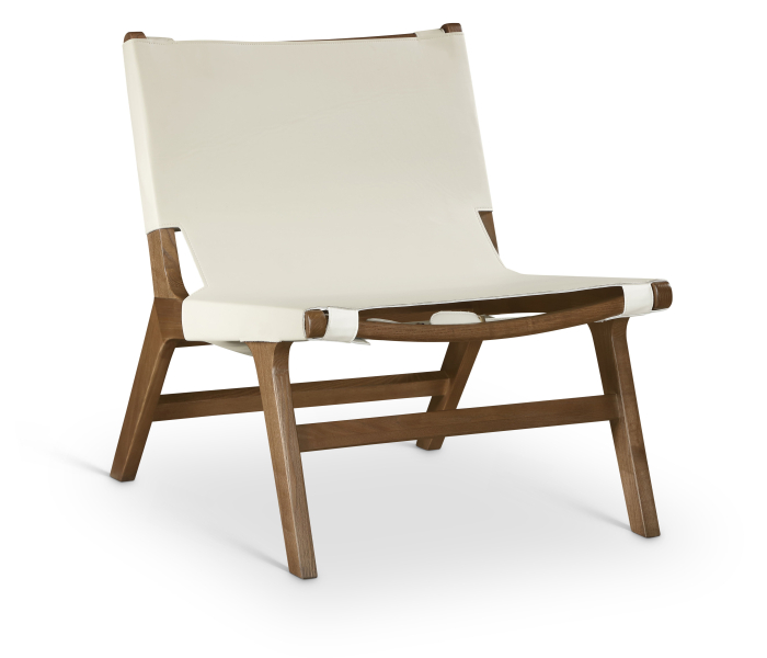 Rawlins - Vegan Leather Upholstered Accent Chair - Cream - White