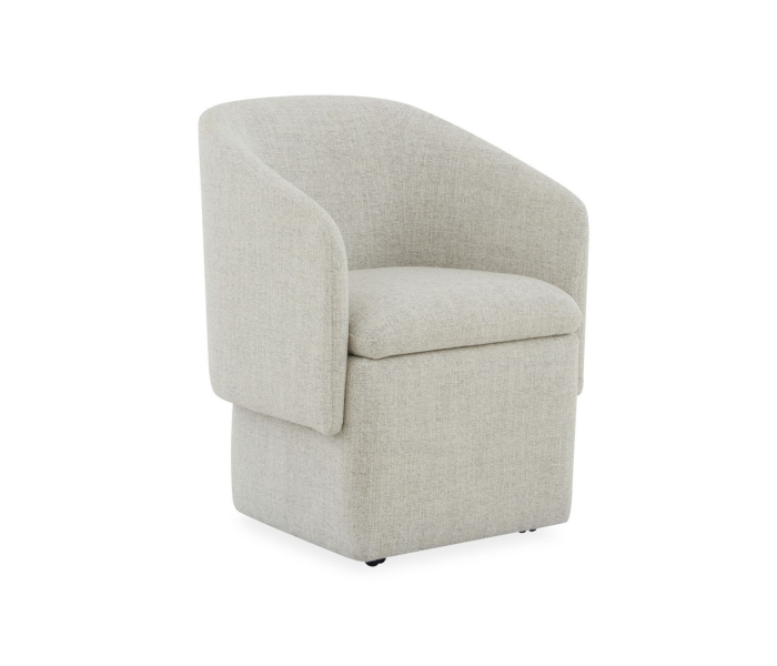 Accent Dining - Accent Storage Dining Chair With Casters - Cloud - Gray