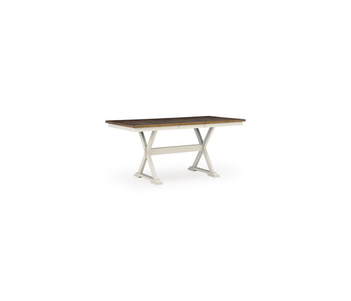 Brinfern Dining Room Counter Butterfly Extension Table Brown / Antique White, 78"