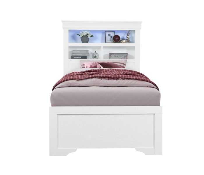 Pompei - Twin Bookcase Bed Headboard - Metallic