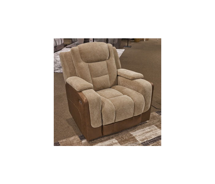 Mixed Motion Power Recliner With Adjustable Headrest Brownstone