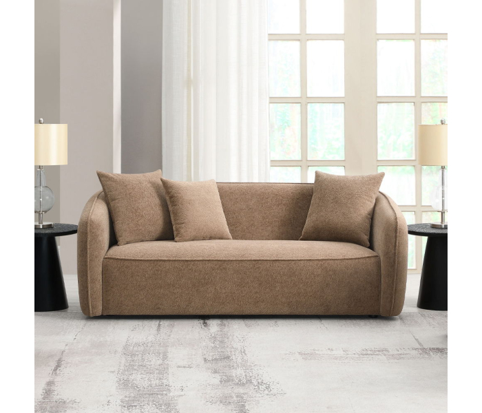 Keith - Sofa With 3 Pillows - Brown Chenille, 79"