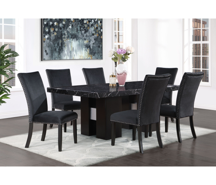 D03 - 9 Piece Dining Room Set (Dining Table And 8 Dinning Chairs) - Black