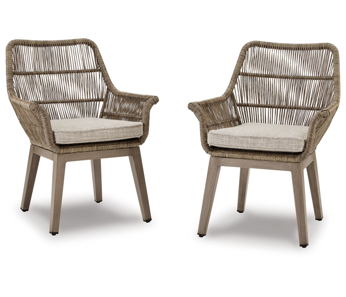Beach Front - Beige - Arm Chair With Cushion (Set of 2)