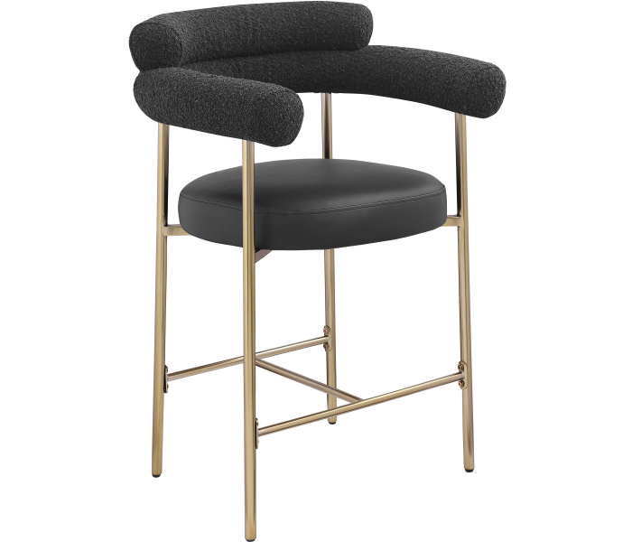Blake - Faux Leather Counter Stool With Bronze Legs (Set of 2)