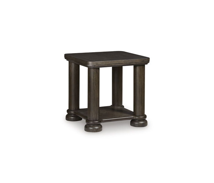 Bannette Square End Table Dark Brown, 24"