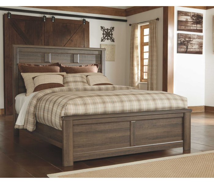 Juararo - Dark Brown - Queen Panel Bed