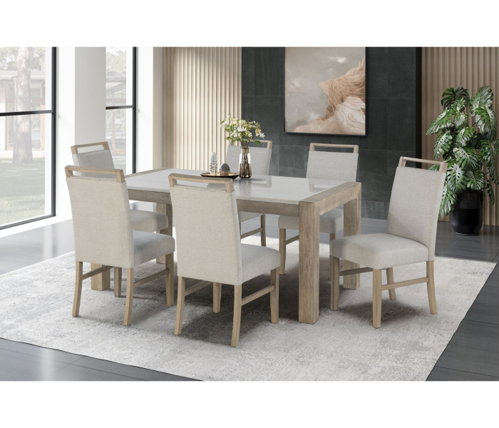 D1321 - 9 Piece Dining Room Set (Dining Table And 8 Dining Chairs) - Light Grey / - Gray