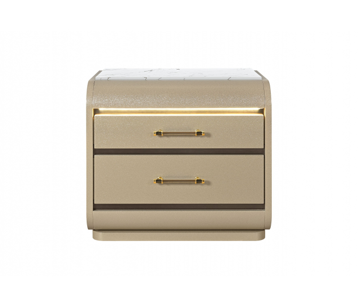 Genesis - Nightstand With LED - Gold