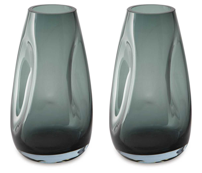 Beamund - Teal Blue - Vase (Set of 2) - 9", 5.13"