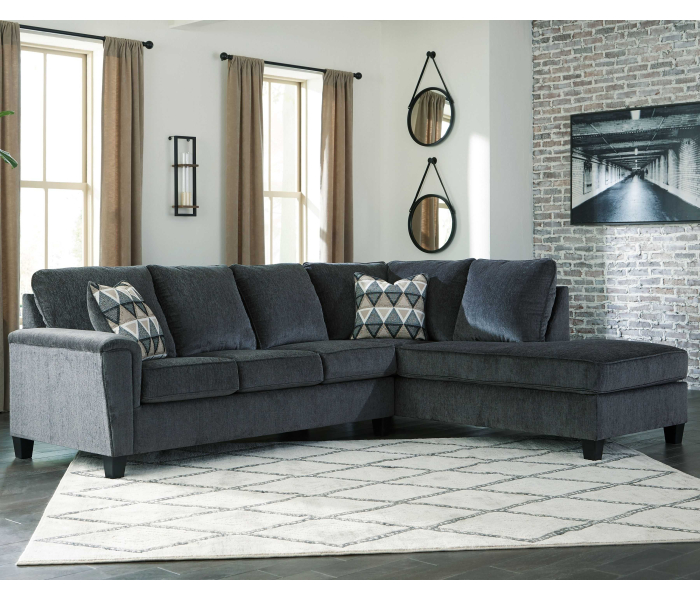 Abinger - Smoke - Right Arm Facing Chaise Sleeper 2 Pc Sectional