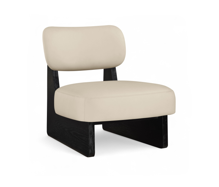 Vetra - Vegan Leather Upholstered Accent Chair - Beige / Painted - Beige