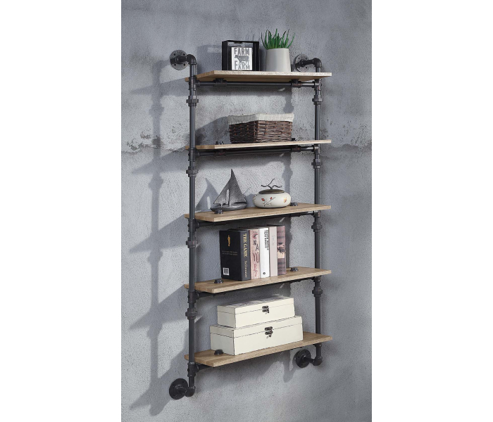 Brantley - Wall Shelf - Oak & Sandy Black Finish - 59"