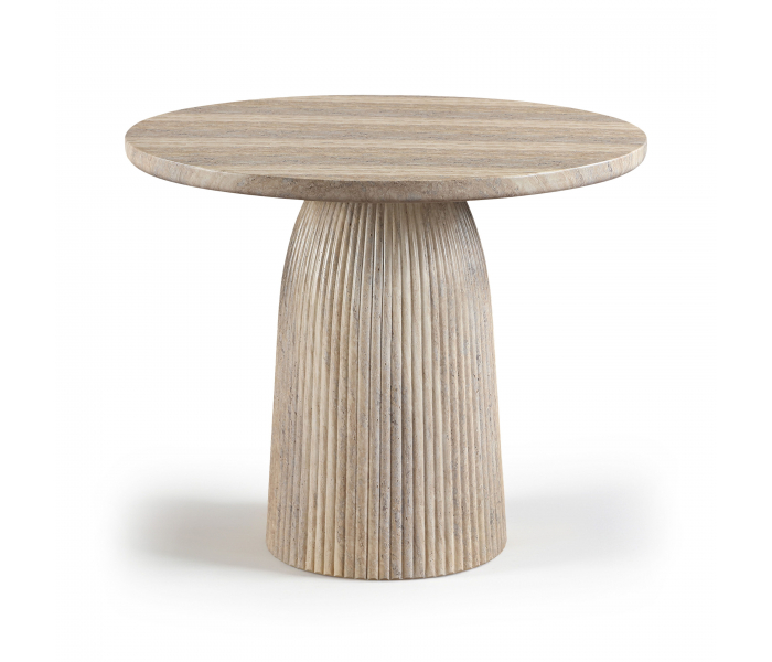 Venosa - 36" Concrete Indoor/Outdoor Dining Table - Travertine - Beige, 36"