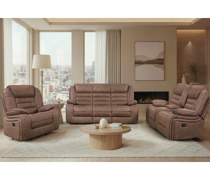 U2250 - Reclining Sofa / Console Reclining Loveseat / Glider Recliner - Brown - Dark Brown