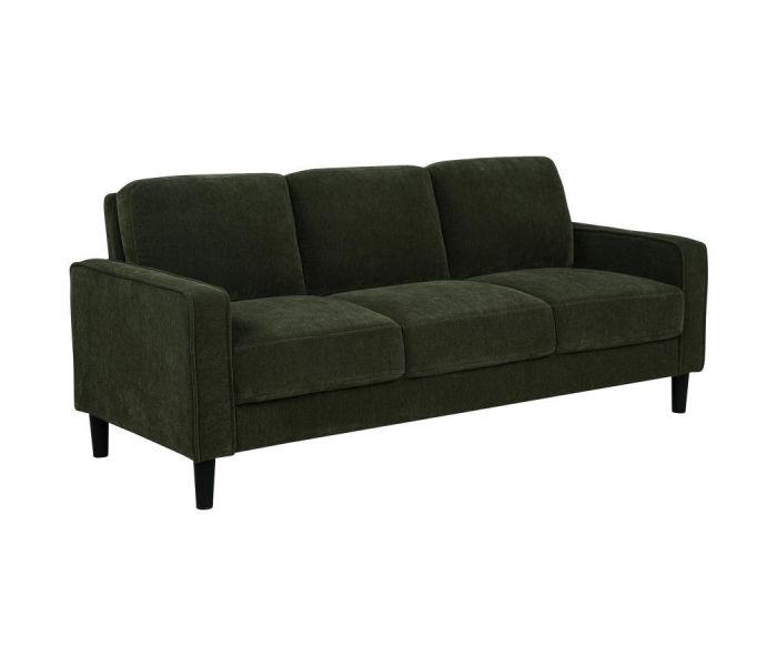 Ruth - 77" Fabric Upholstered Track Arm Sofa - Matcha - Dark Green, 76.5"