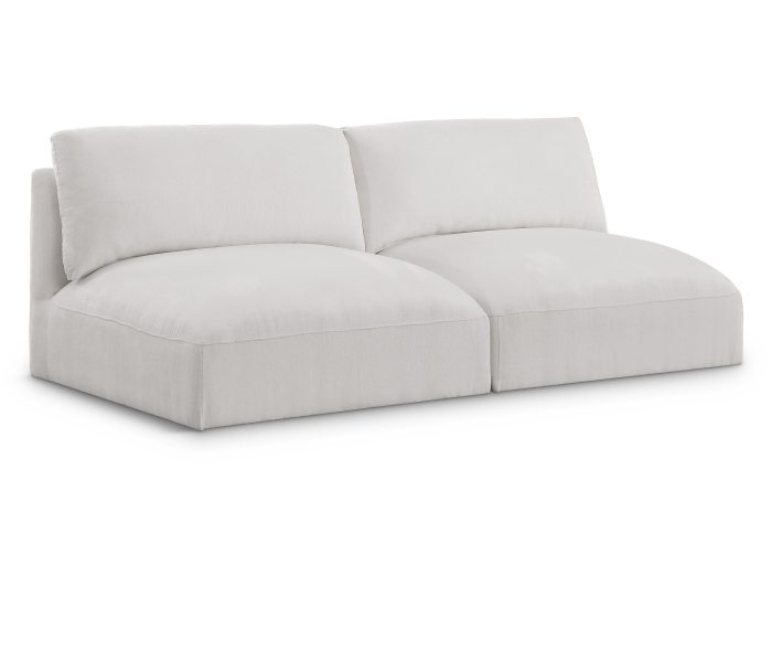 Ease - 2 Seat Modular Armless Sofa - Cream, 76"