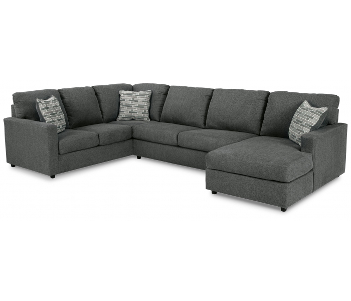 Edenfield Right Arm Facing Corner Chaise 3 Pc Sectional Charcoal, 88"