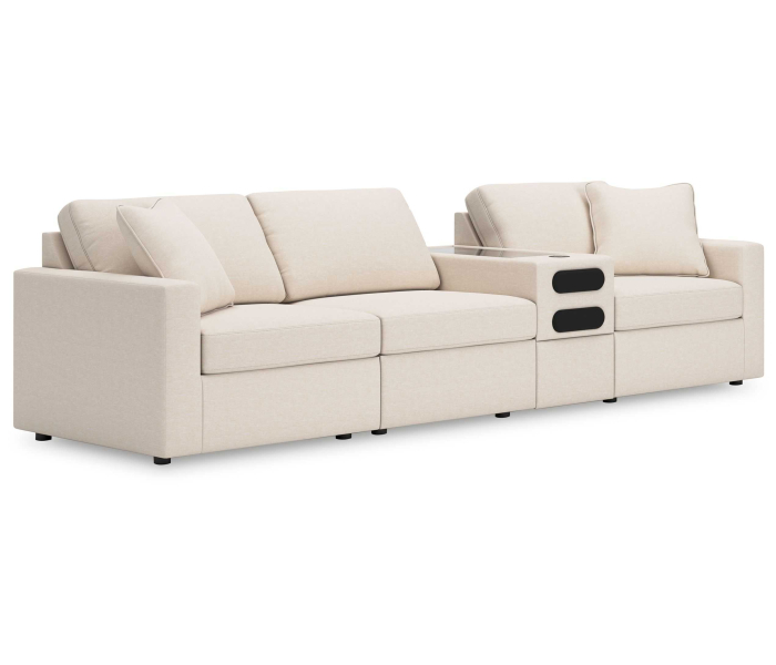 Cozymax - Oyster - 4-Piece Sectional With Audio System Console, 125"