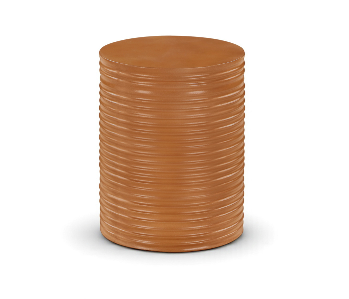 Nobi - Concrete End Table - Terracotta - Orange, 13.5"