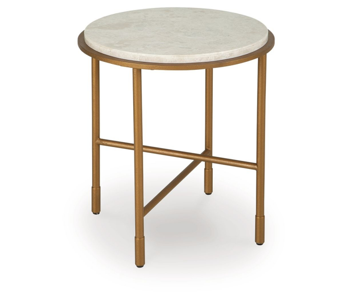 Alben Round End Table Antique Gold, 20.5"