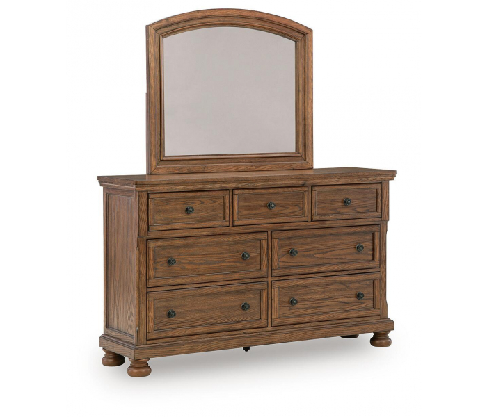 Zackaryn Dresser And Mirror Warm Brown