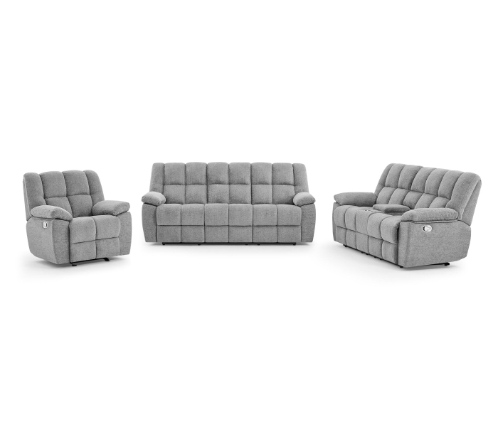 U6000 - 3 Piece Living Room Set (Reclining Sofa / Console Reclining Loveseat / Glider Recliner) - Smoke - Gray