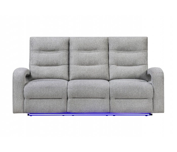 U6611 - Power Reclining Sofa With LED - Gray, 81.5"