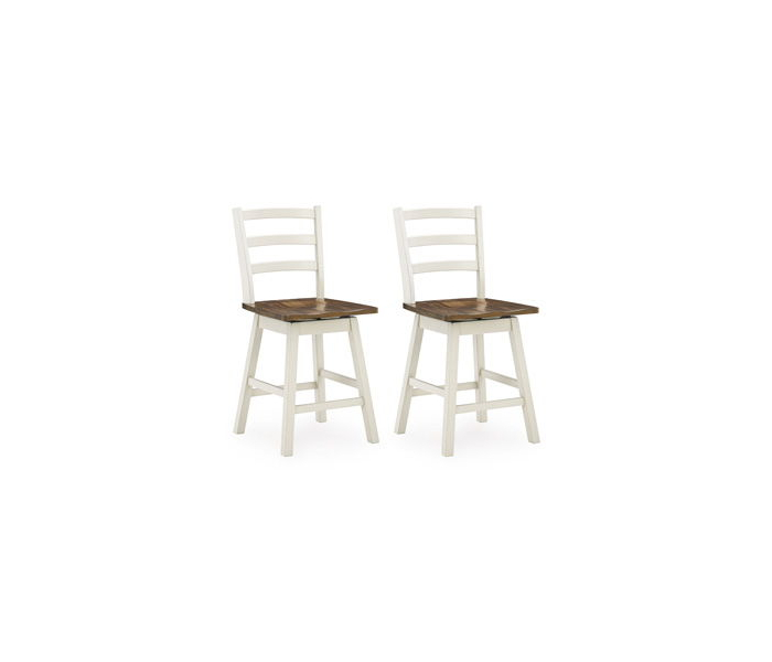 Brinfern Swivel Stool (Set of 2) Brown / Antique White