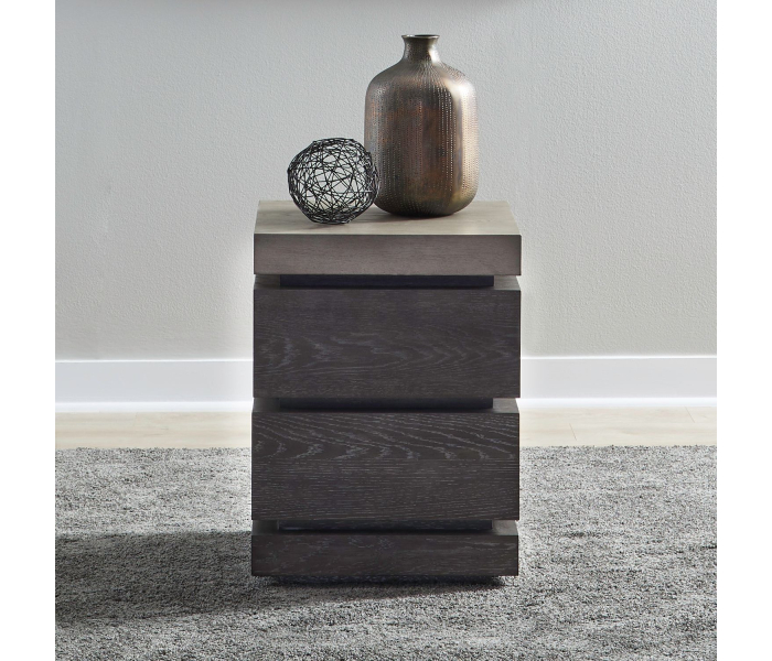 Piedmont - Chairside Table - Charcoal / Ash - Gray, 18"