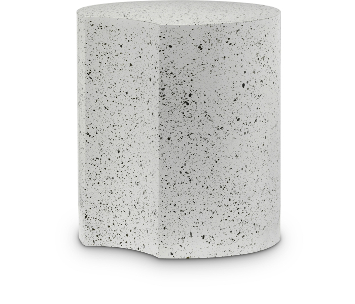 Dimple - 18" End Table - White Terazzo, 16"