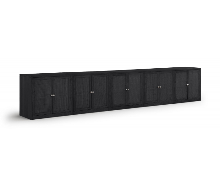 Vero - Solid Wood And Oak Veneer 5 Piece Sideboard/Buffet - Black