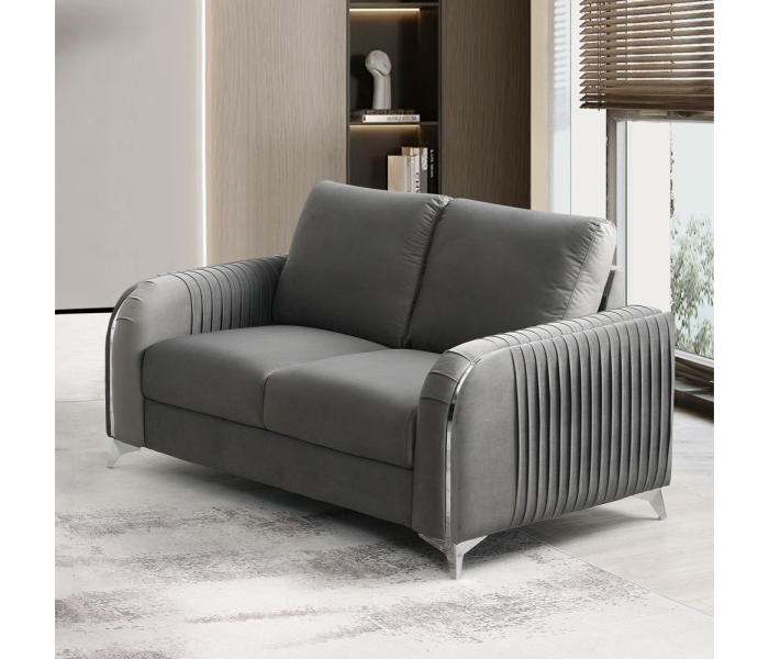 Wenona - Loveseat - Gray Velvet - Gray