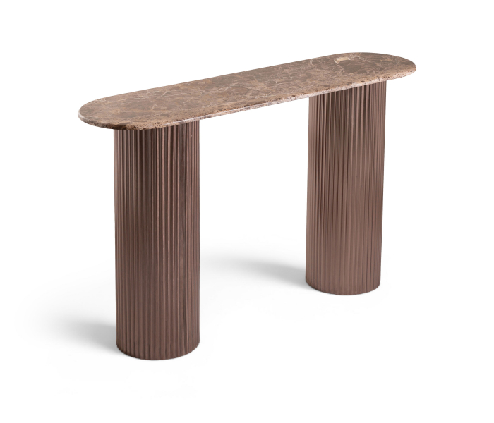 Cindra - Genuine Marble Top And Iron Base Console Table, 50"