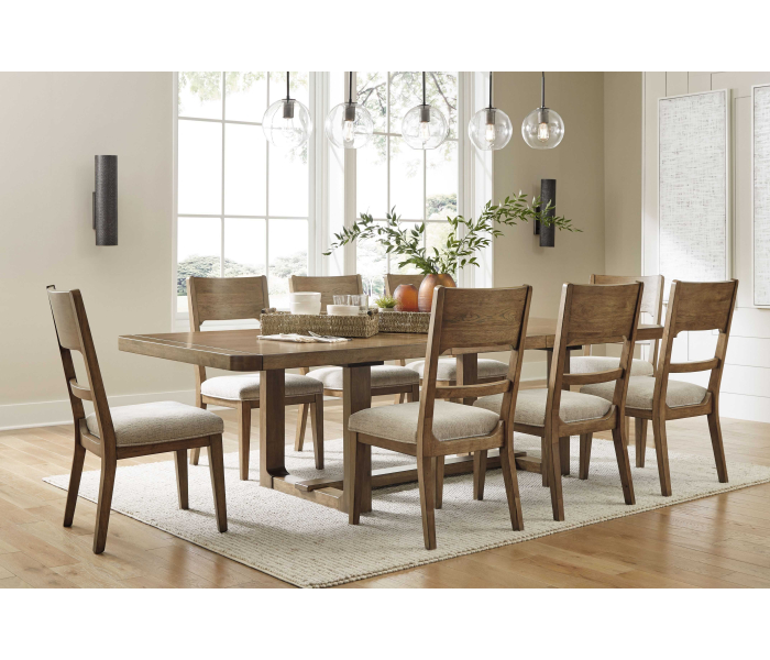 Cabalynn - Oatmeal / Light Brown - 9 Pc. - Dining Room Table, 8 Side Chairs