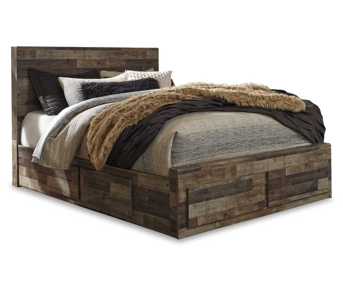 Derekson - Multi Gray - Queen Panel Bed With 4 Storage Drawers