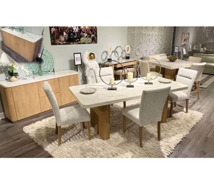 D2504 - 9 Piece Dining Room Set (Dining Table And 8 Dining Chairs) - Light Grey / - Gray