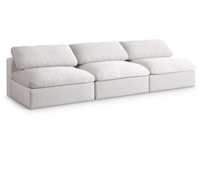 Serene - 3 Seat Modular Armless Sofa - Cream, 117"