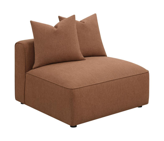 Jennifer - Upholstered Armless Chair - Terracotta, 38.5"