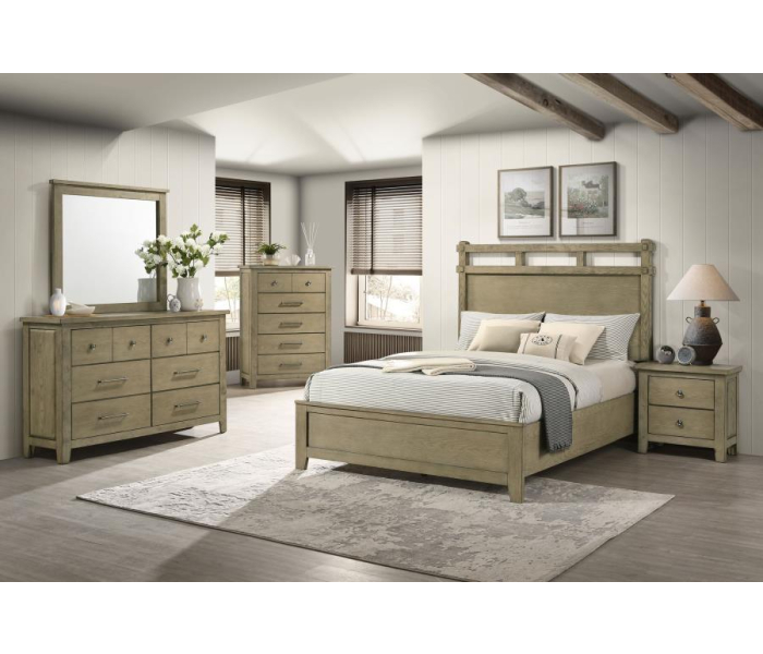 Hazlewood - 4 Piece Eastern King Storage Bedroom Set - Vineyard Oak