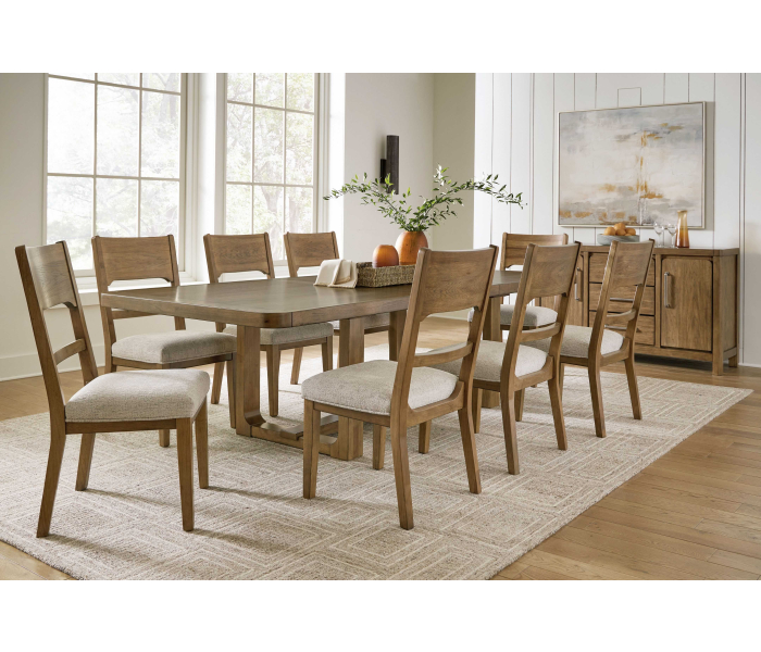 Cabalynn - Oatmeal / Light Brown - 10 Pc. - Dining Room Table, 8 Side Chairs, Server