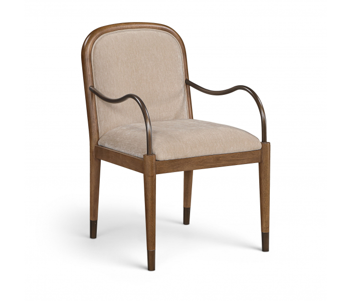 Cambria - Fabric Upholstered Accent Chair - Beige / Brown
