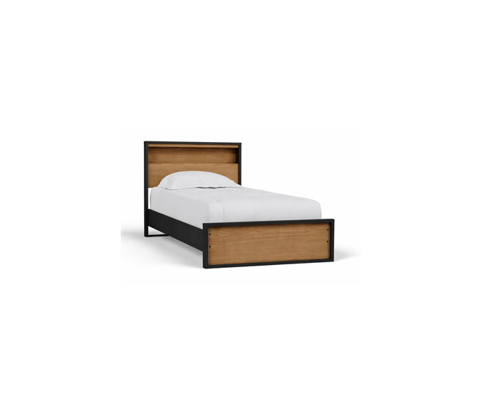 Kozmour - Twin Bookcase Complete Bed Frame - Black / Brown