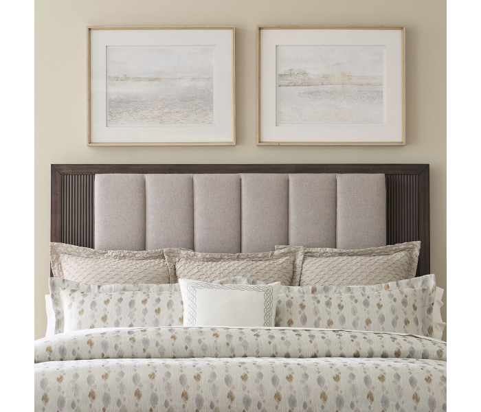 Modern Edge - King Upholstered Panel Headboard - Brown - Dark Brown