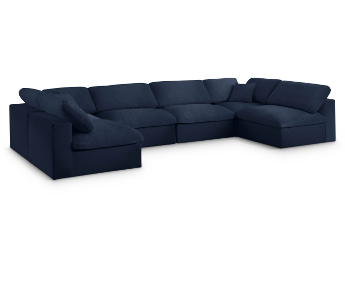 Serene - 6 Piece Modular U-Shaped Sectional - Navy, 158"