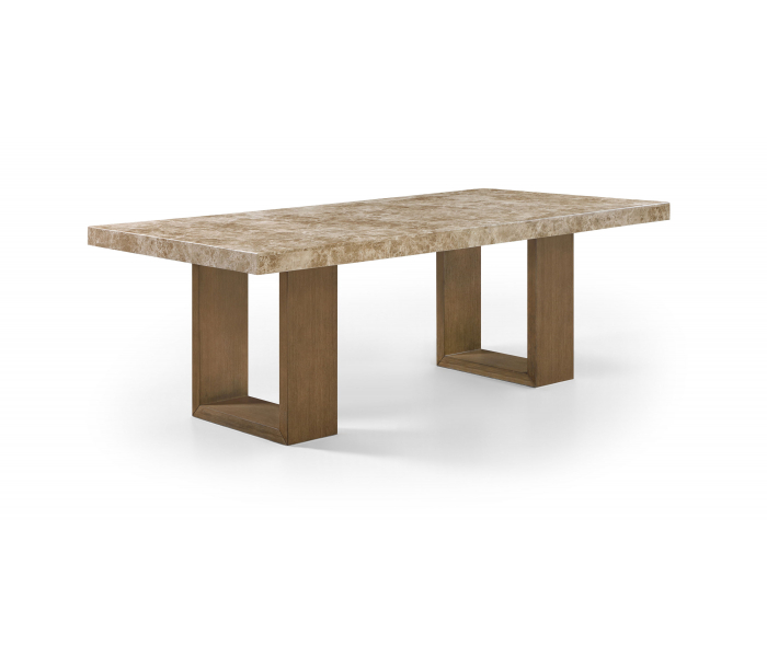 Ananda - 84" Marble Dining Table - Brown - Dark Brown, 84"