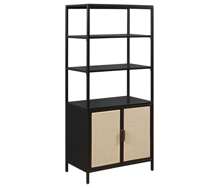 Amherst - 3-Shelf Radio Weave Cane Metal Accent Cabinet