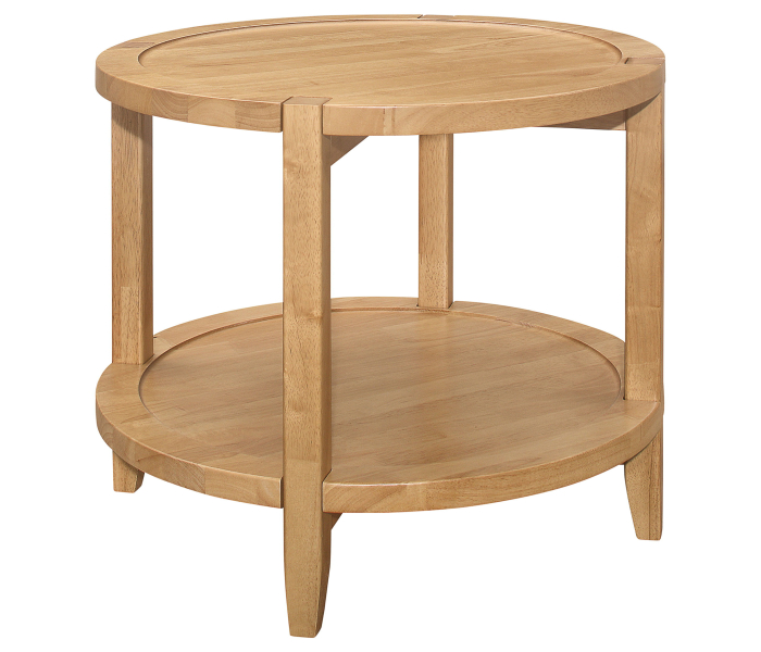 Camillo - Round Solid Wood Side End Table - Maple, 23.5"