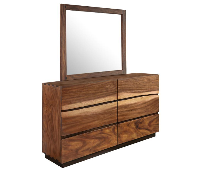 Winslow - 6-Drawer Dresser With Mirror - Smokey Walnut, 64" Wide