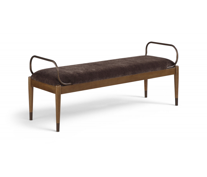 Cambria - Fabric Upholstered Bench - Beige / Brown